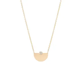 14k Diamond Bezel Small Horizon Necklace