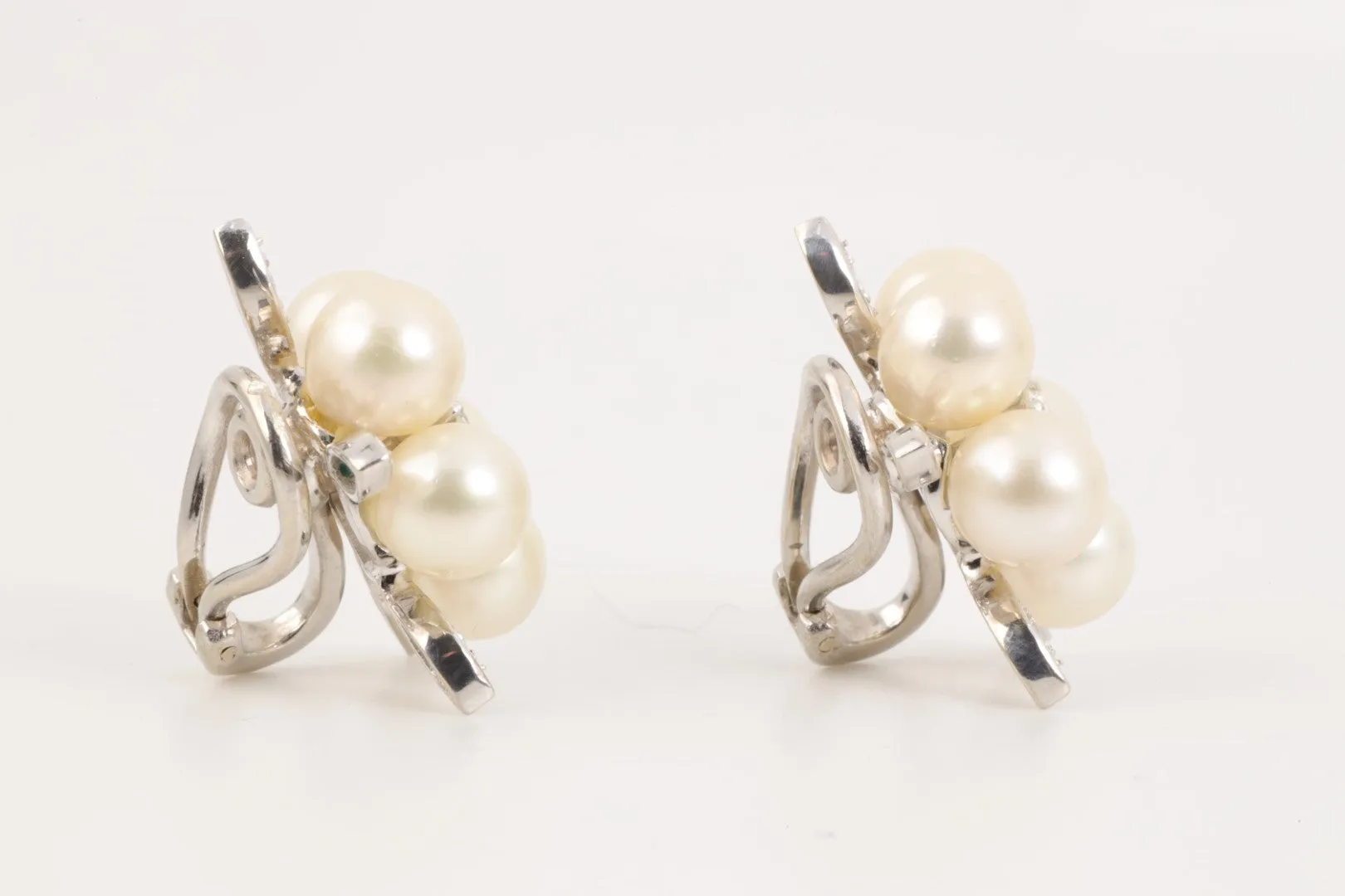 14k White Gold 0.96tcw Diamond & Pearl Earrings (14.59g.)