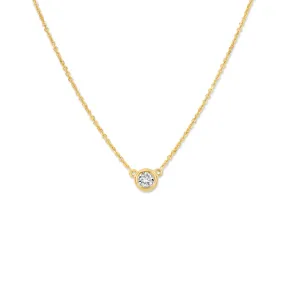 14k Yellow Gold Diamond Bezel Pendant D.25tw HSI 18