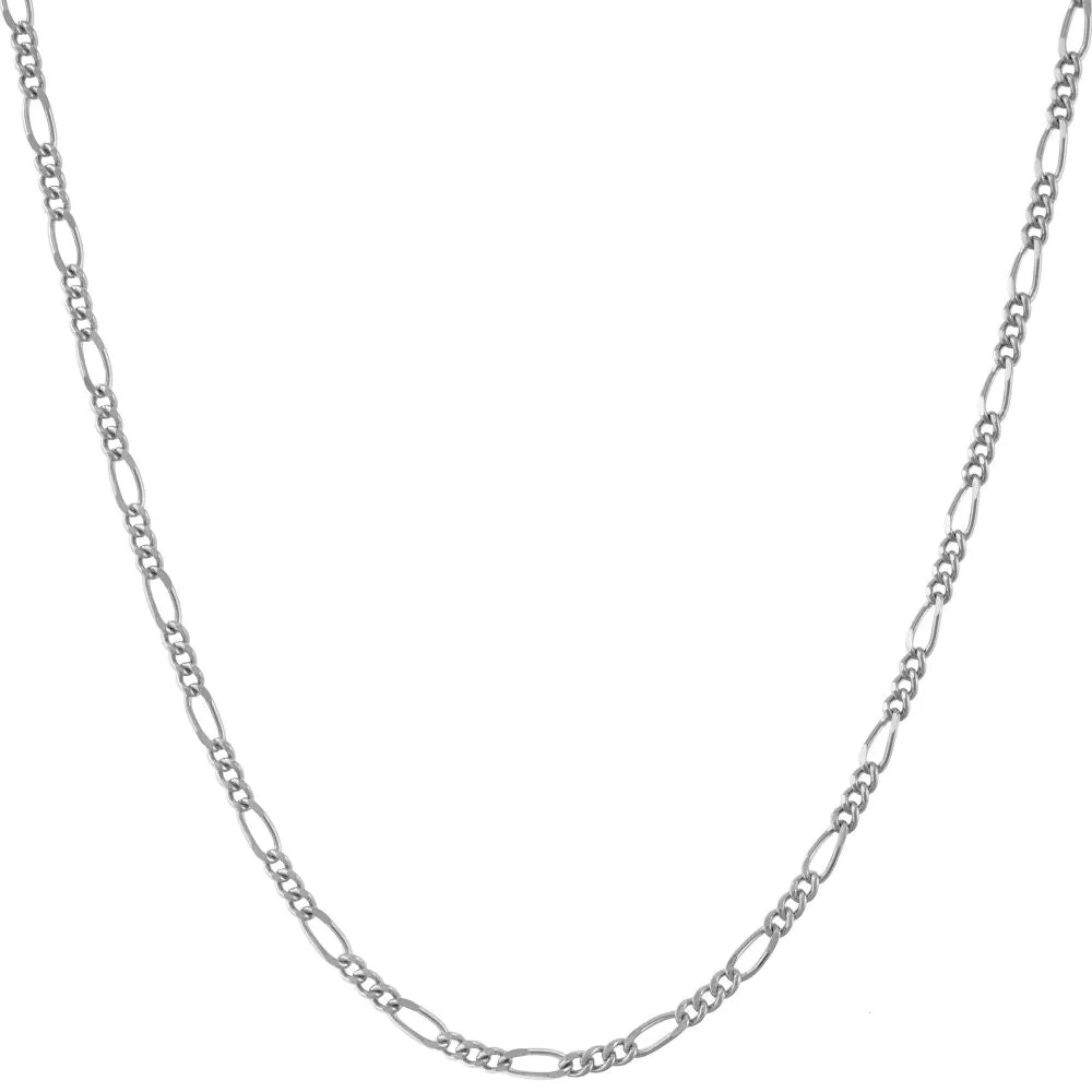 1.5mm Figaro Chain, Rhodium