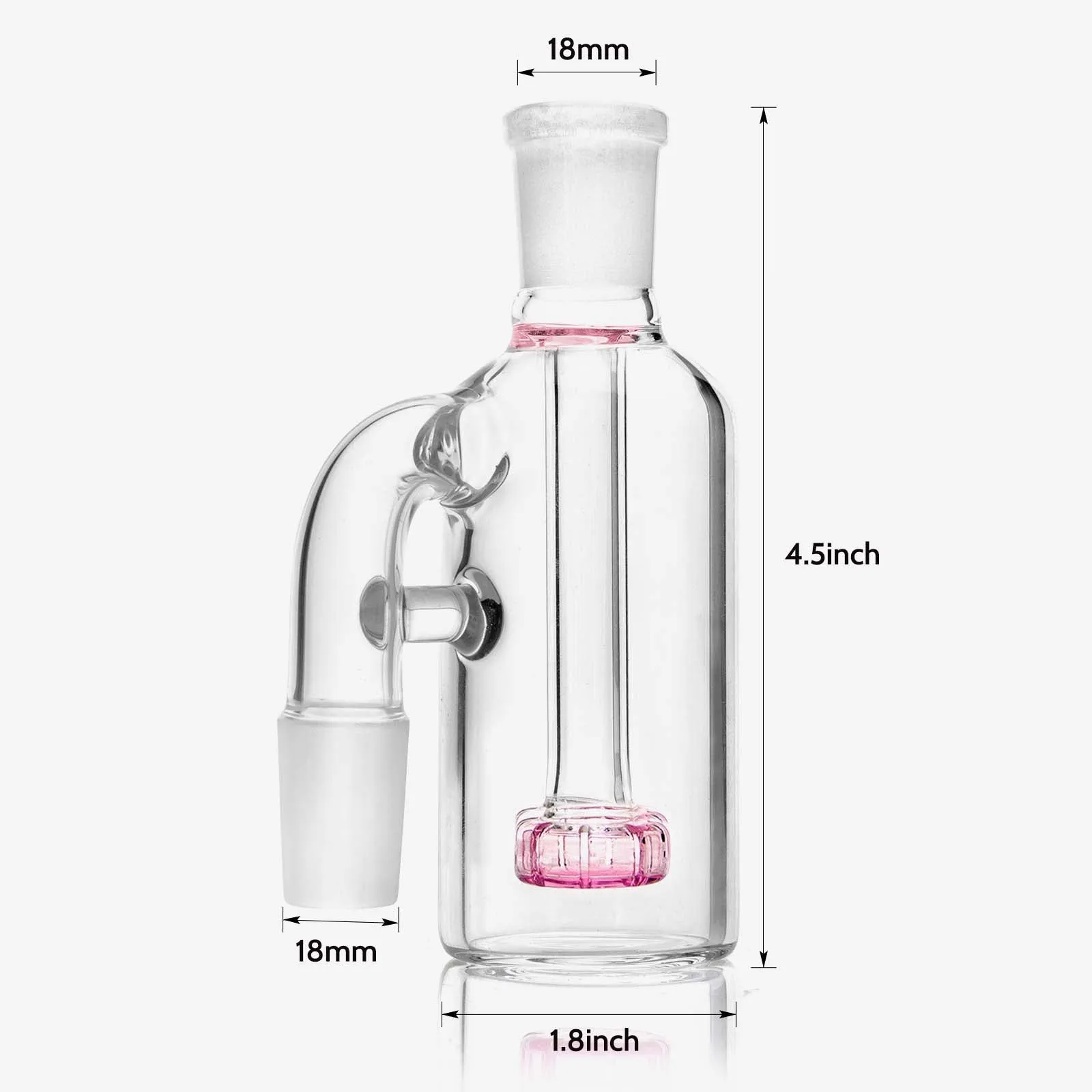 18mm Ash Catcher 90 Degree Pink Perc