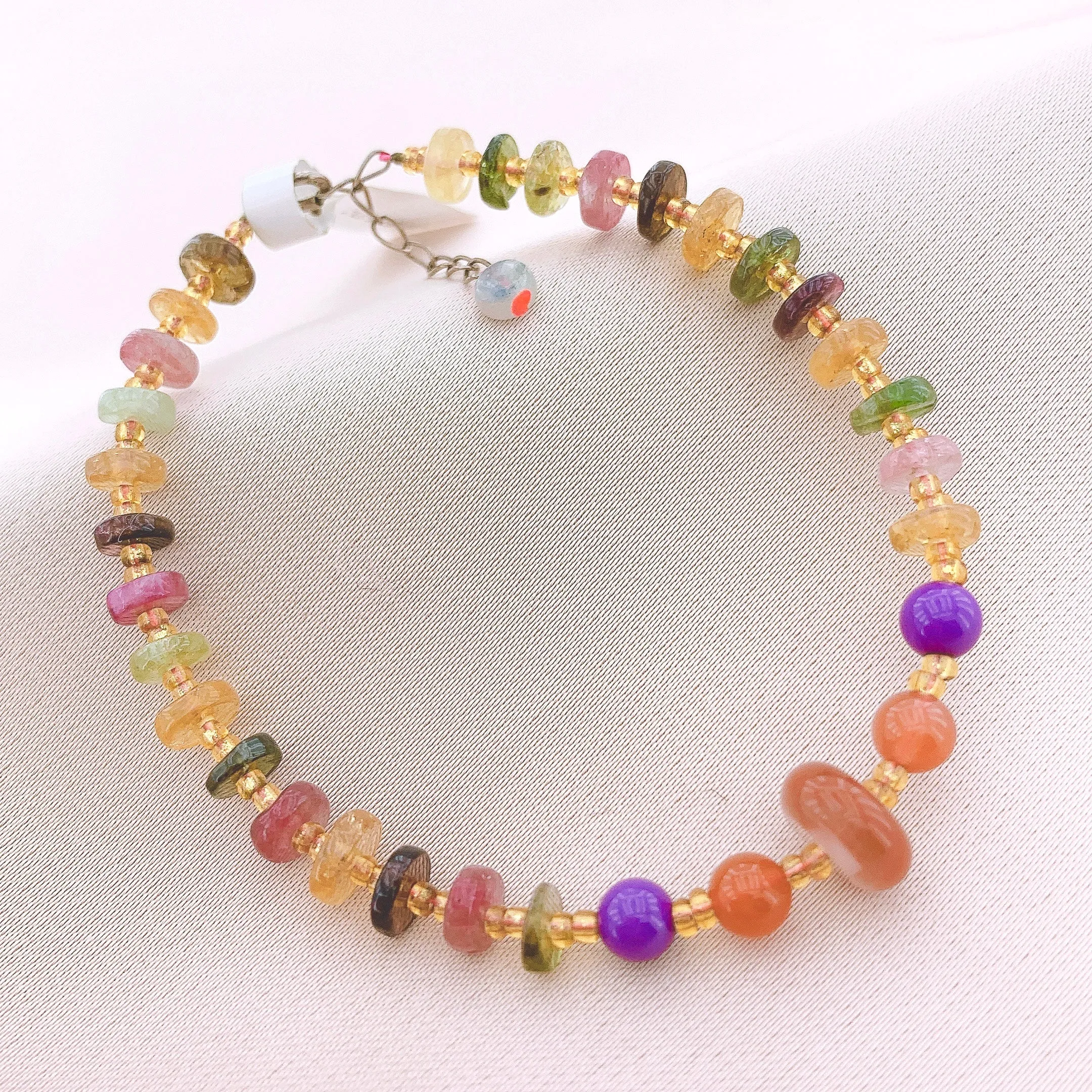 925 Silver Tourmaline Beads Gemstone Bracelet