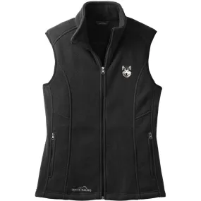 Alaskan Malamute Embroidered Ladies Fleece Vest