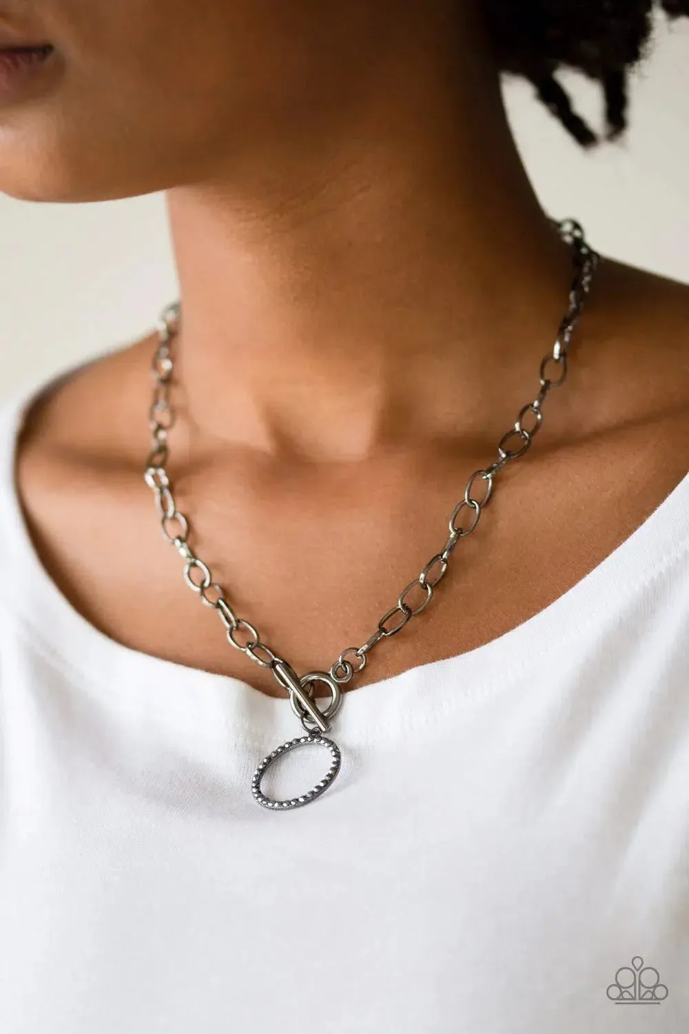 All In Favor Gunmetal and Hematite Black Necklace - Paparazzi Accessories