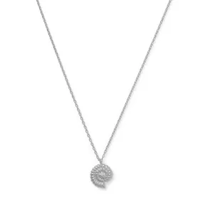 Ammonite Crystal Charm Necklace - Silver