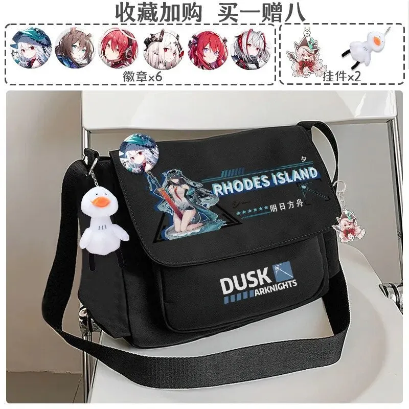 Anime Game Arknights Texas Amiya Lappland W Skadi Dusk Etc. 30X25X10CM Casual Crossbody Tutorial Canvas Bag Shoulder Bag