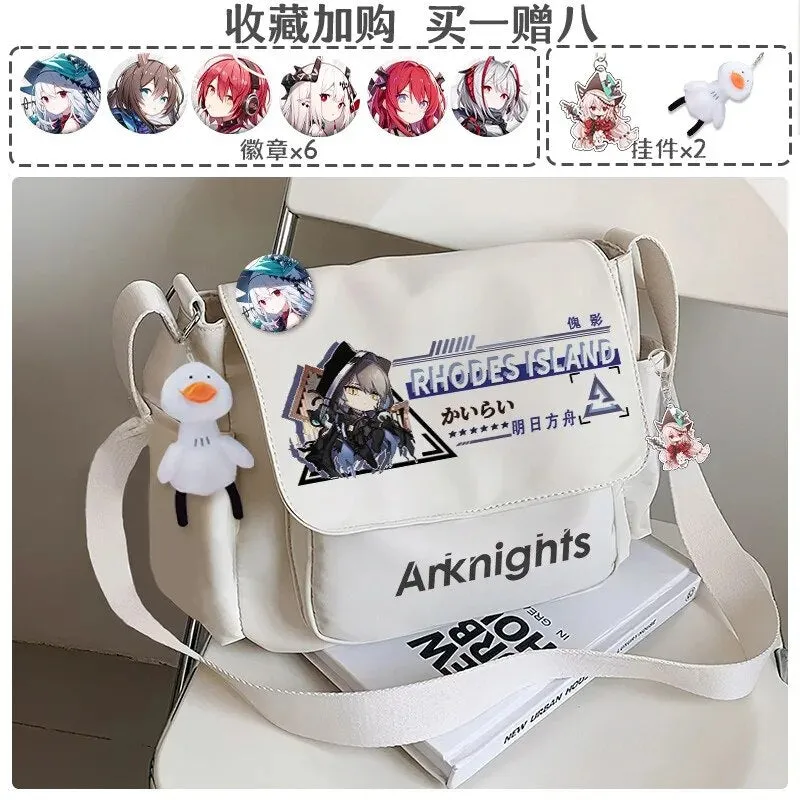 Anime Game Arknights Texas Amiya Lappland W Skadi Dusk Etc. 30X25X10CM Casual Crossbody Tutorial Canvas Bag Shoulder Bag