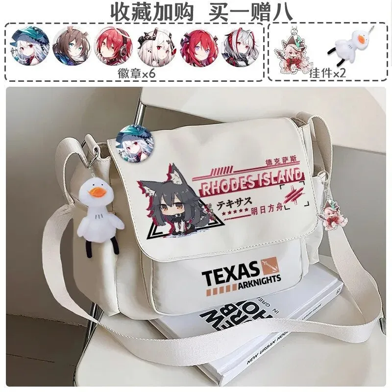 Anime Game Arknights Texas Amiya Lappland W Skadi Dusk Etc. 30X25X10CM Casual Crossbody Tutorial Canvas Bag Shoulder Bag