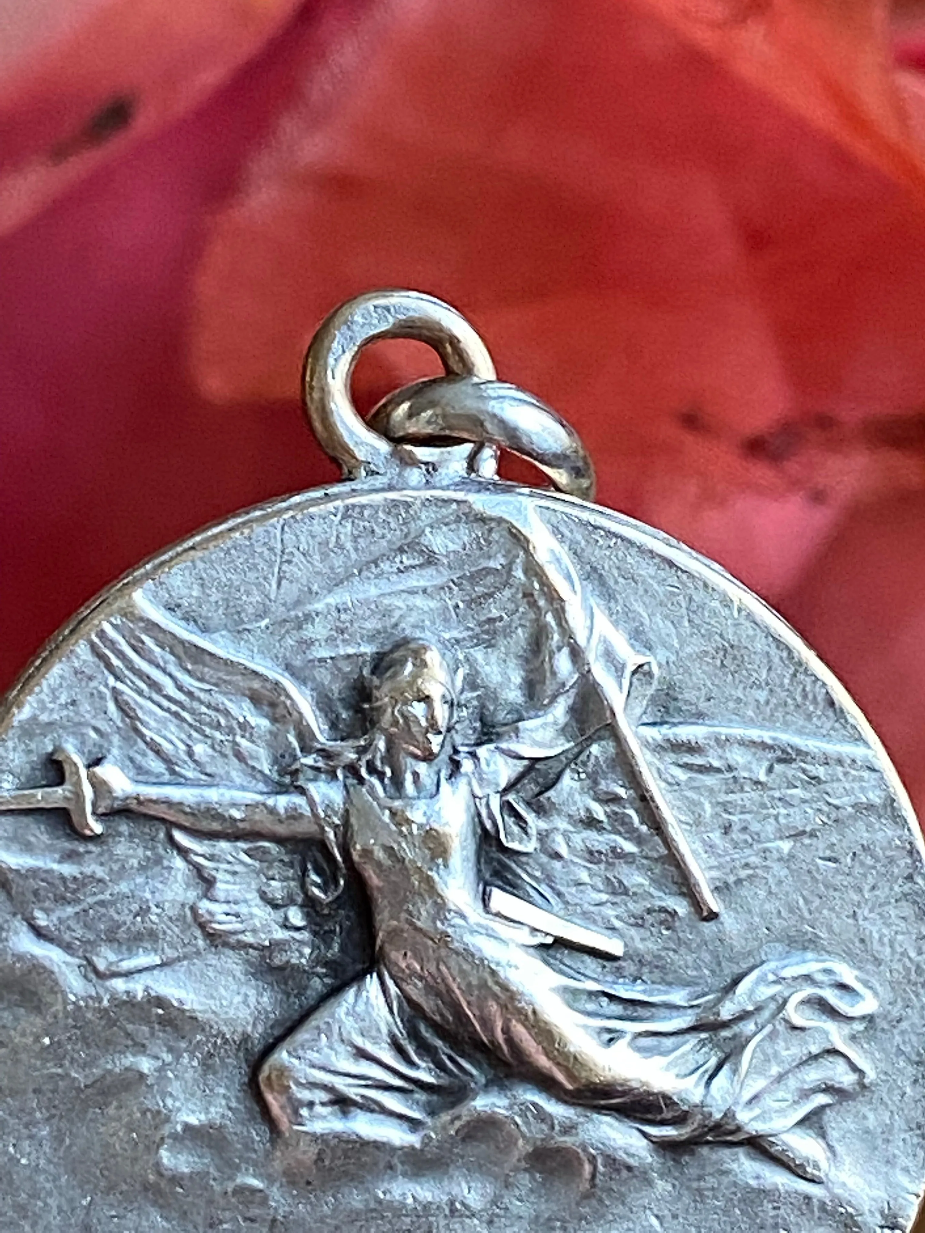 Antique French Victory Goddess Medal