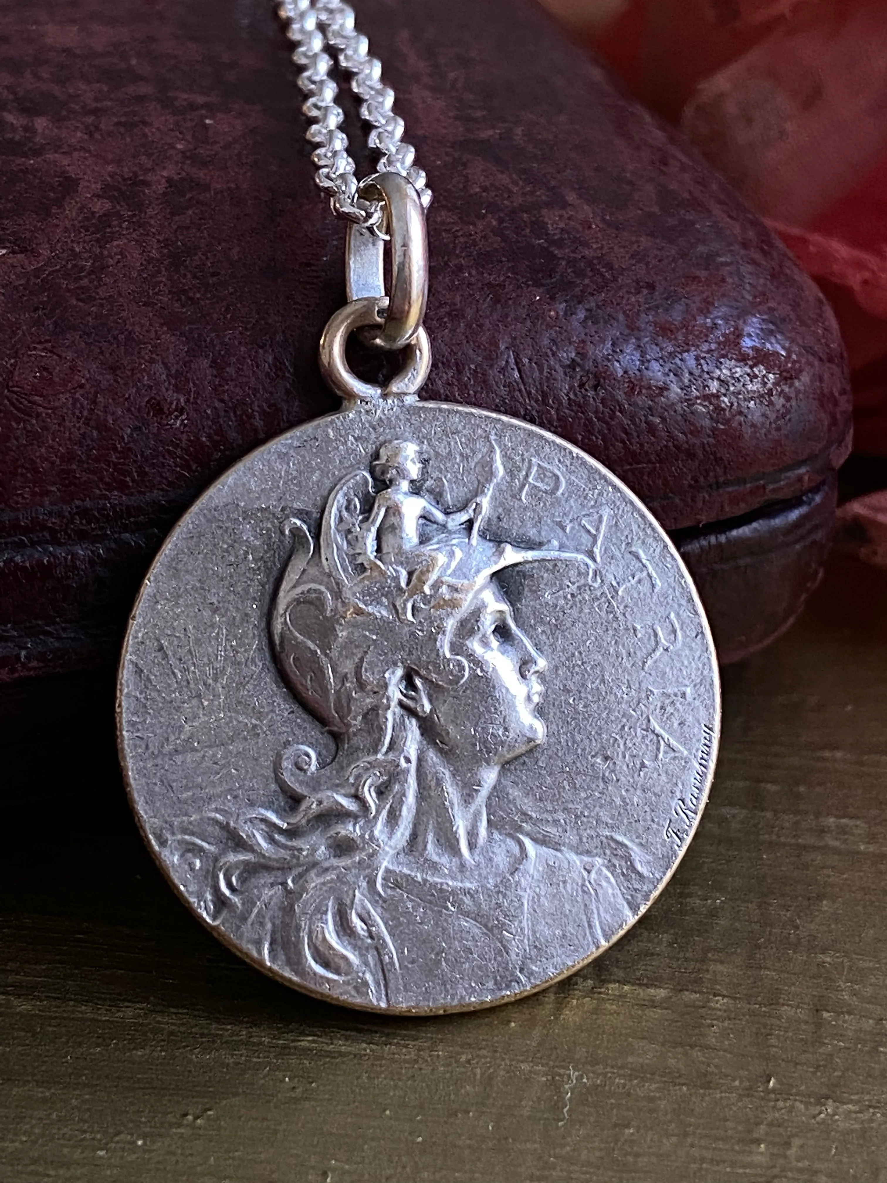 Antique French Victory Goddess Medal