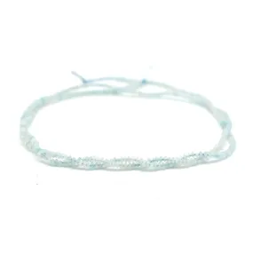 Aquamarine 1x2mm Faceted Saucer - 15-16 Inch - CLEARANCE