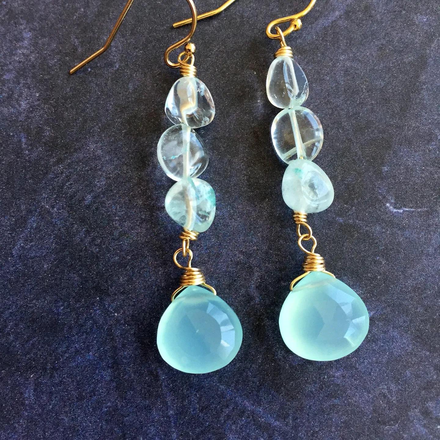 Aquamarine Stack Earrings