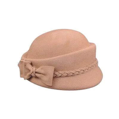 Australian Wool Pillbox Beret with Bow