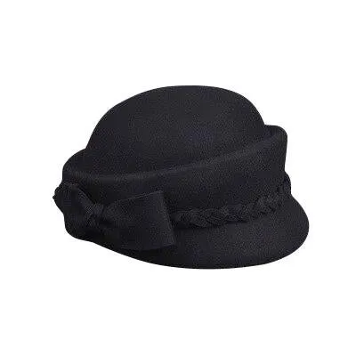 Australian Wool Pillbox Beret with Bow