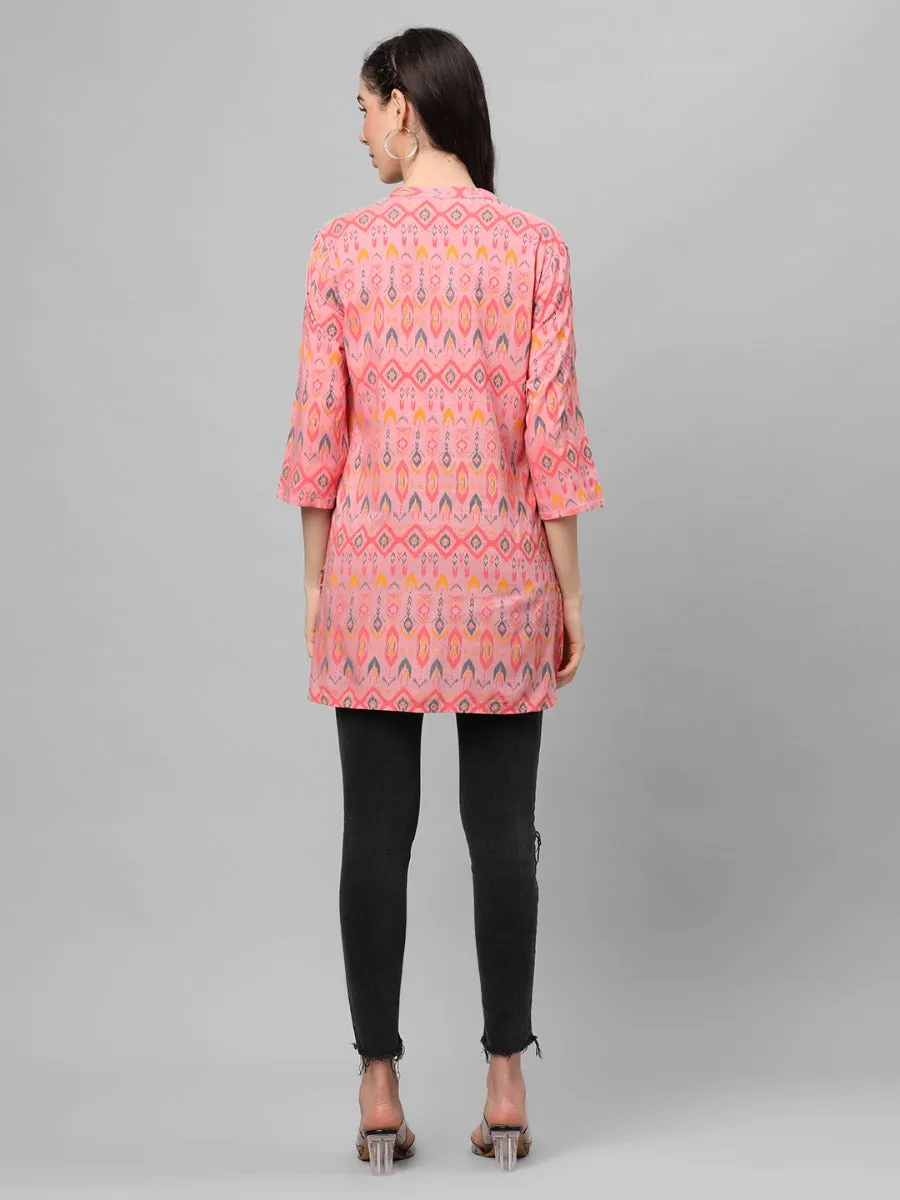 Baby Pink Geometric Printed Tunic