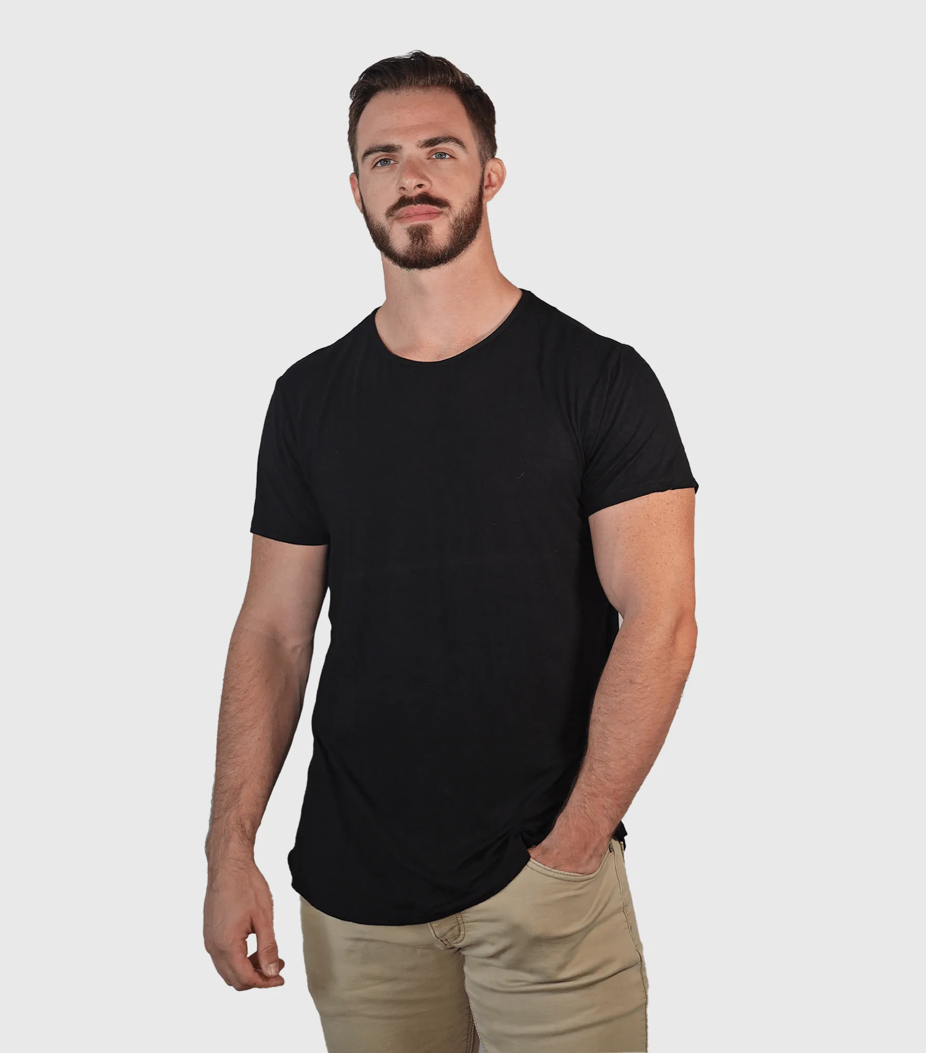 Bamboo Swift Curve-Hem T-Shirt - Sandstone