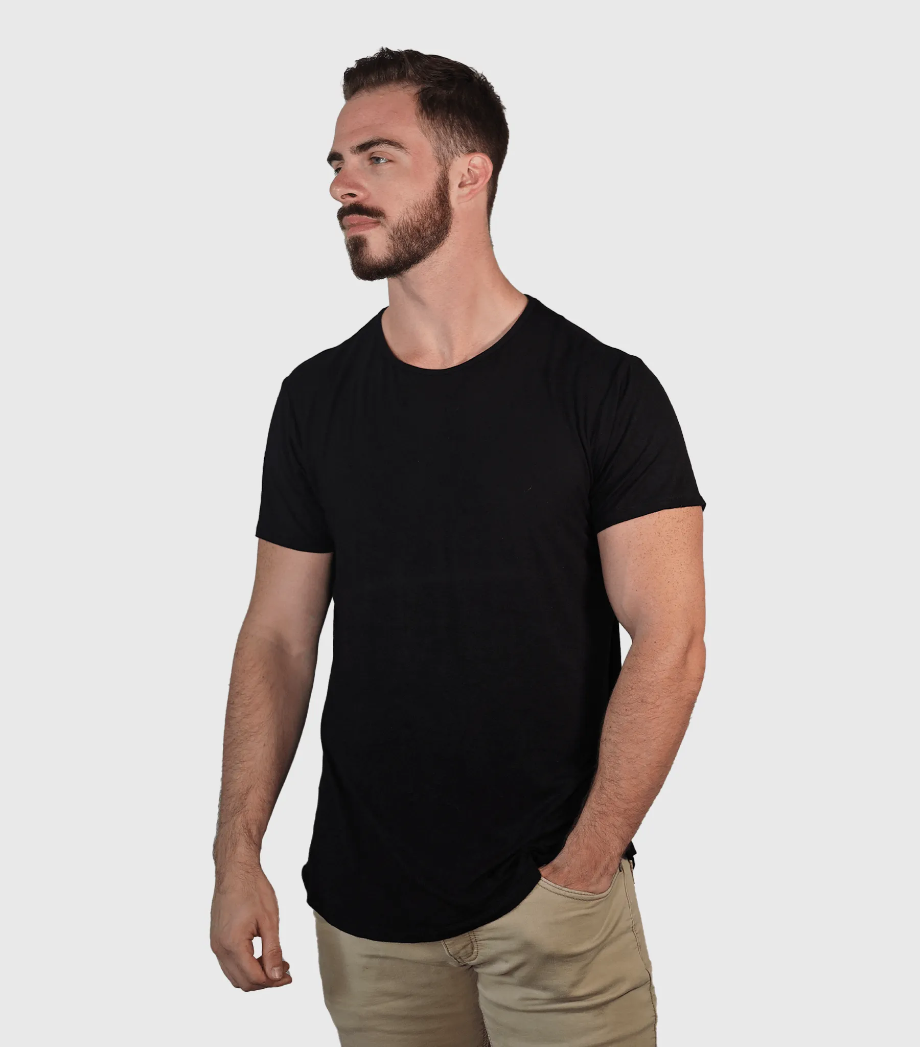 Bamboo Swift Curve-Hem T-Shirt - Sandstone