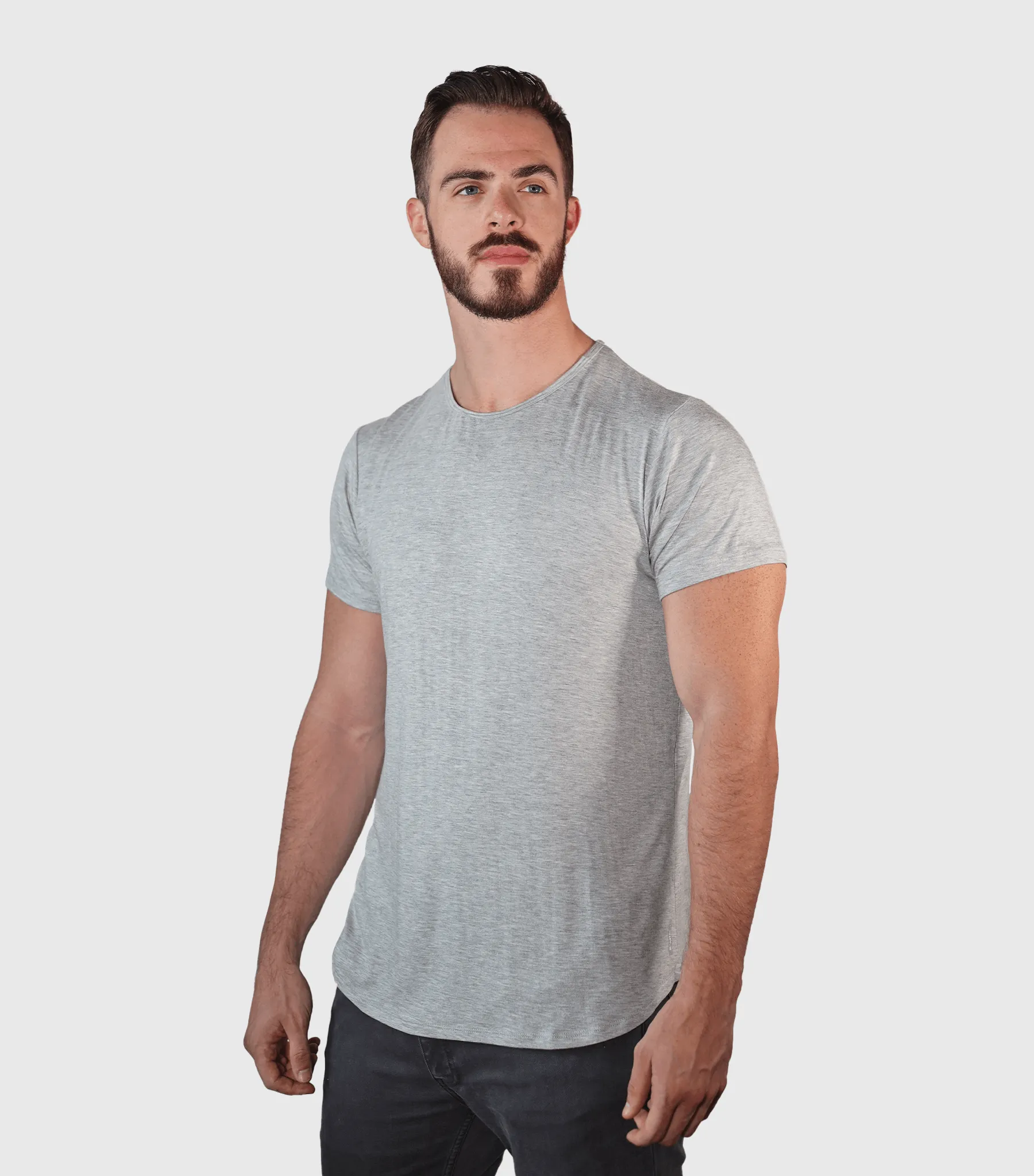 Bamboo Swift Curve-Hem T-Shirt - Sandstone