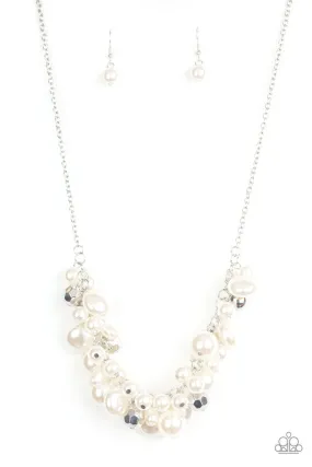 Battle of the Bombshells White Pearl Necklace - Paparazzi Accessories