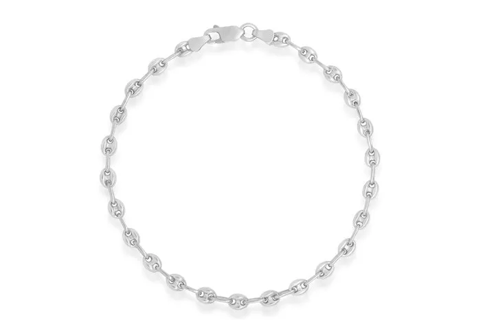 Better Jewelry Puff Marina Chain Bracelet .925 Sterling Silver