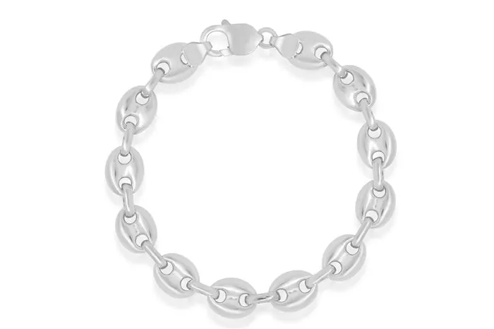 Better Jewelry Puff Marina Chain Bracelet .925 Sterling Silver