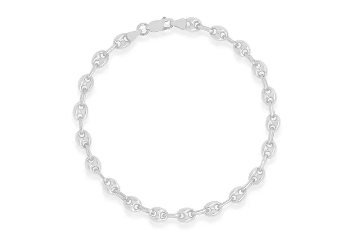 Better Jewelry Puff Marina Chain Bracelet .925 Sterling Silver