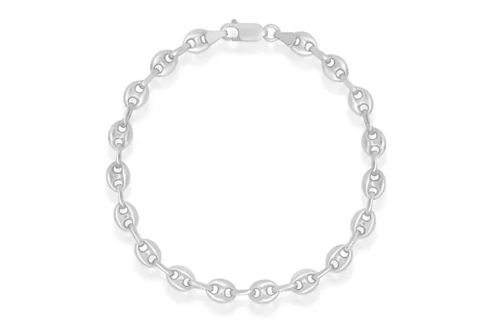 Better Jewelry Puff Marina Chain Bracelet .925 Sterling Silver