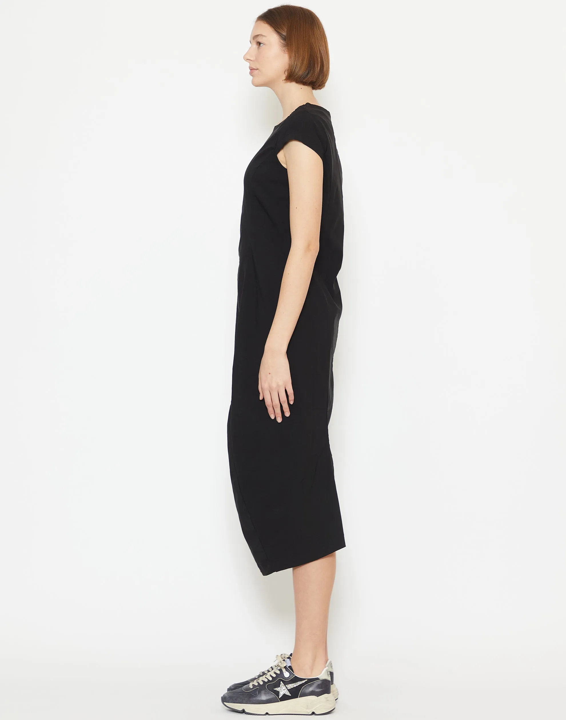 Black Viscose Blend Stretch Dress