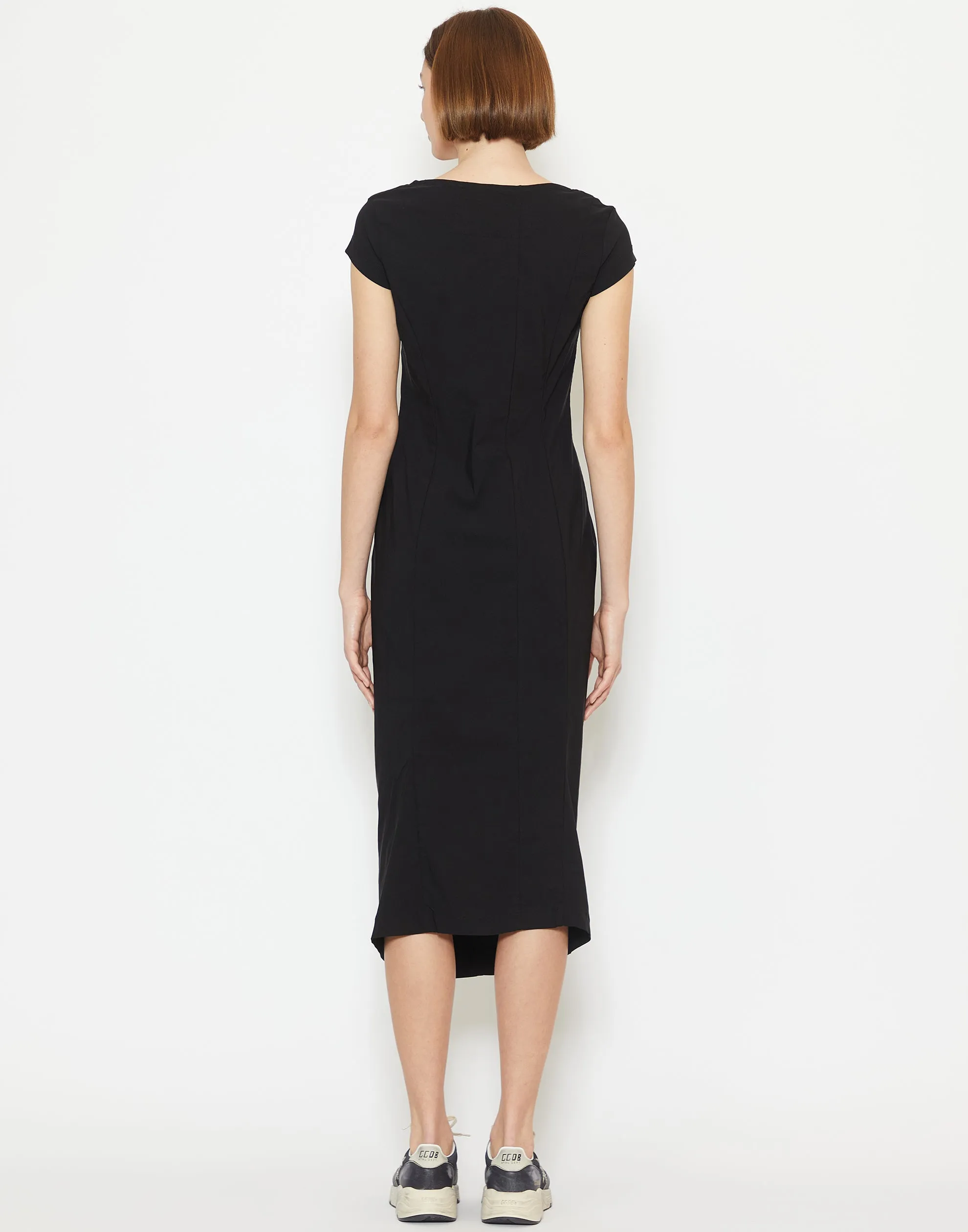 Black Viscose Blend Stretch Dress