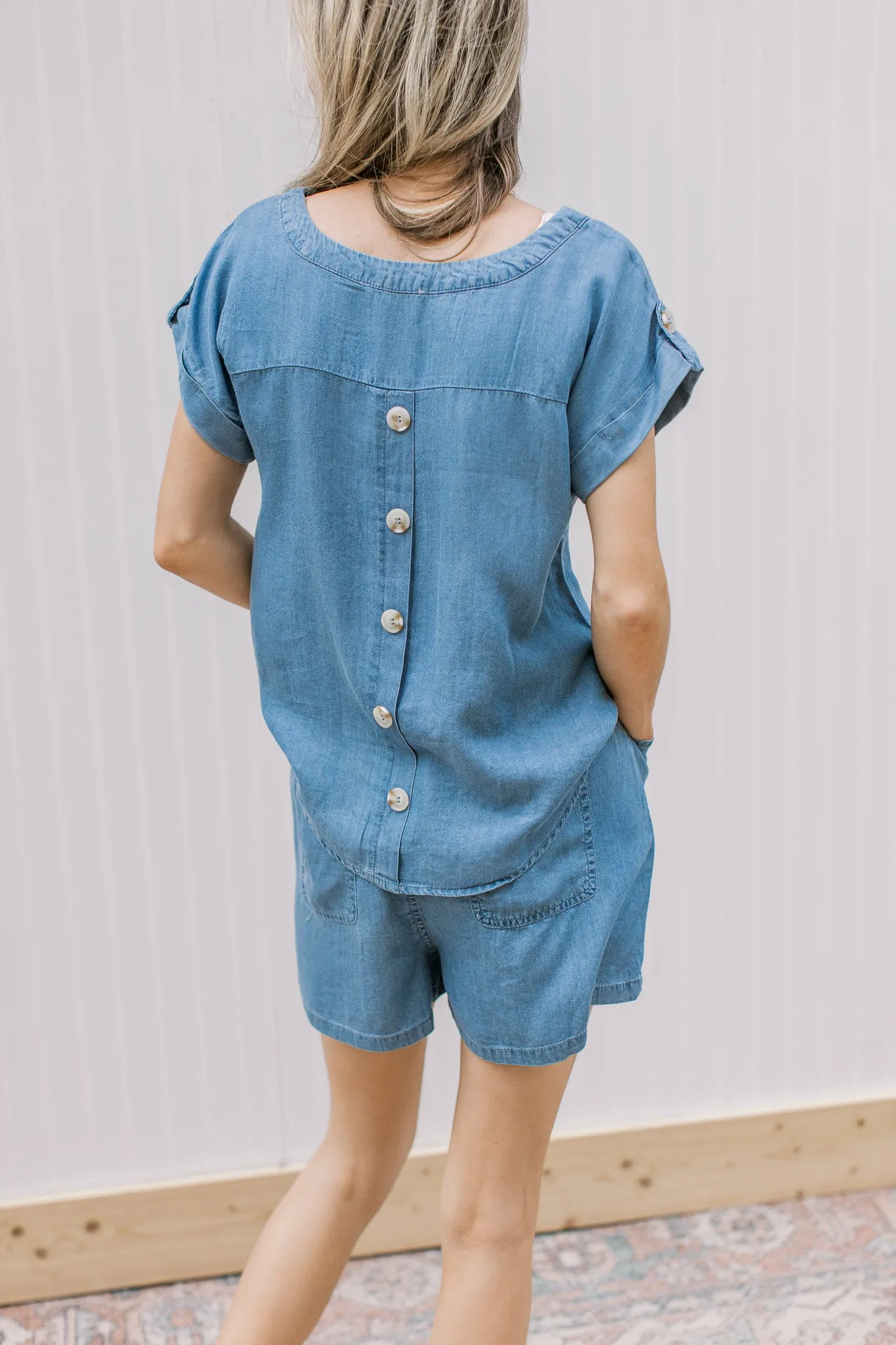 Blue Chambray Short Set