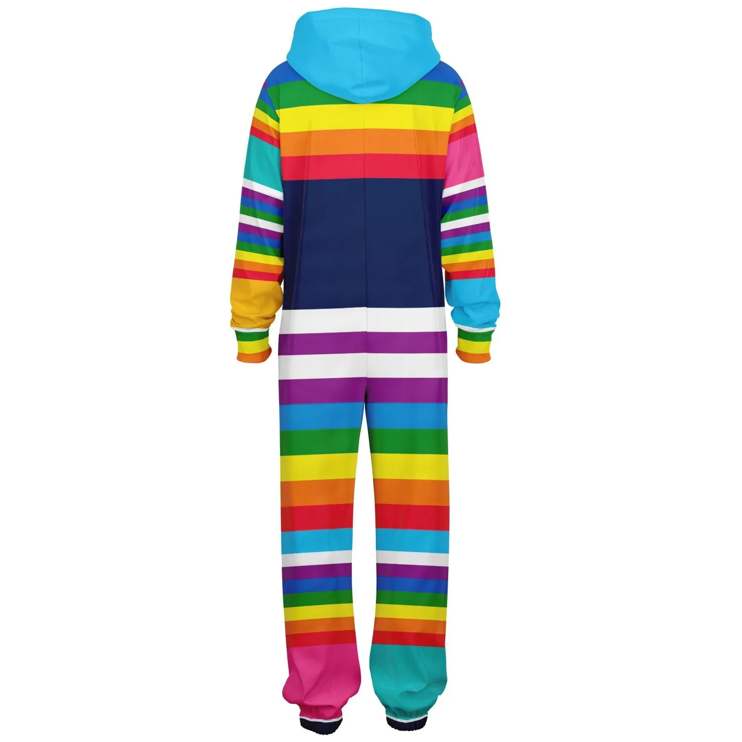 Blue Horizon Rainbow Stripe Fleece Unisex Romper