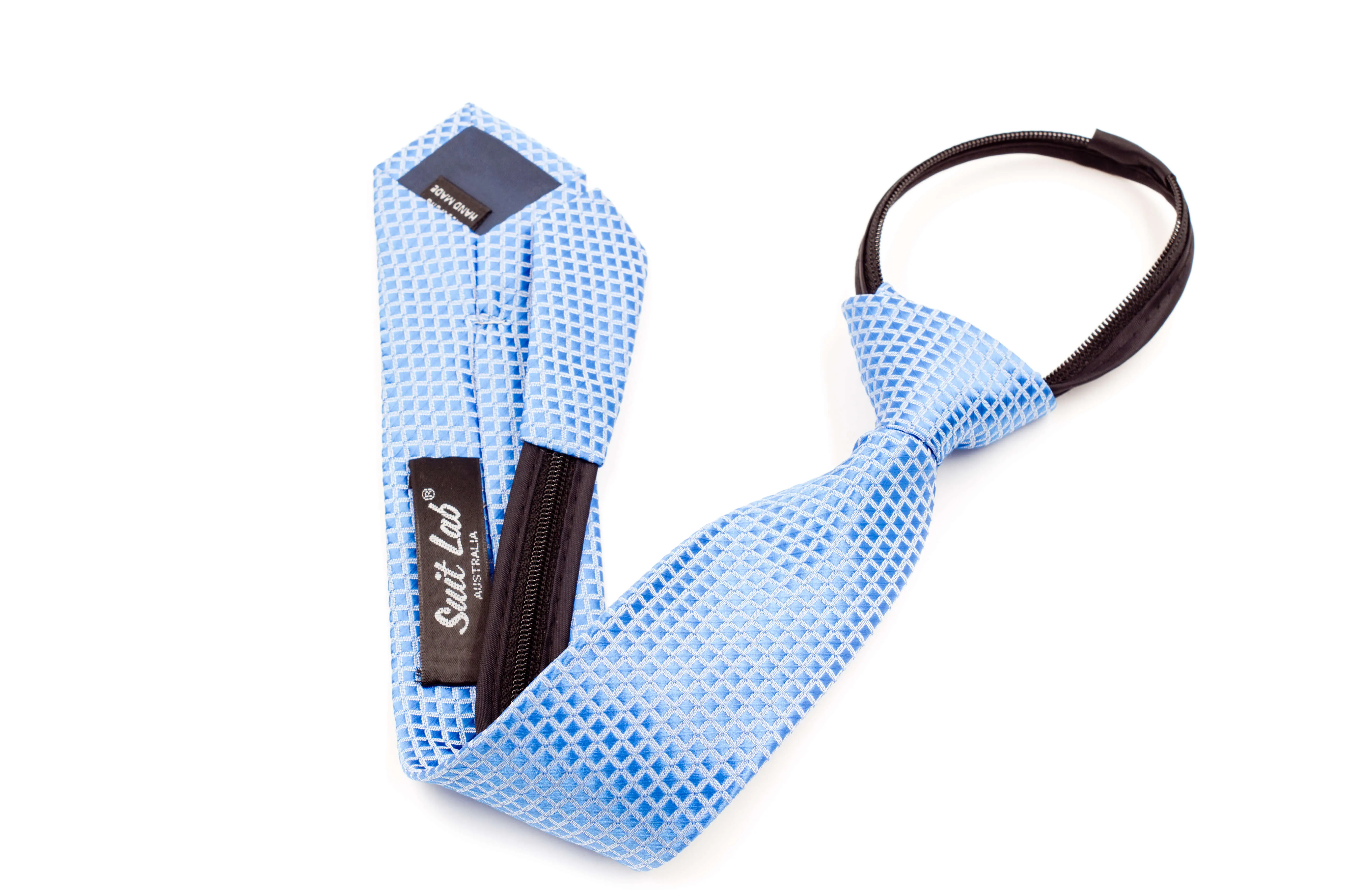 Boys Ties - Baby Blue Checkered