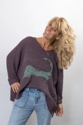 Cape Cod Map Slouch Eggplant/Green