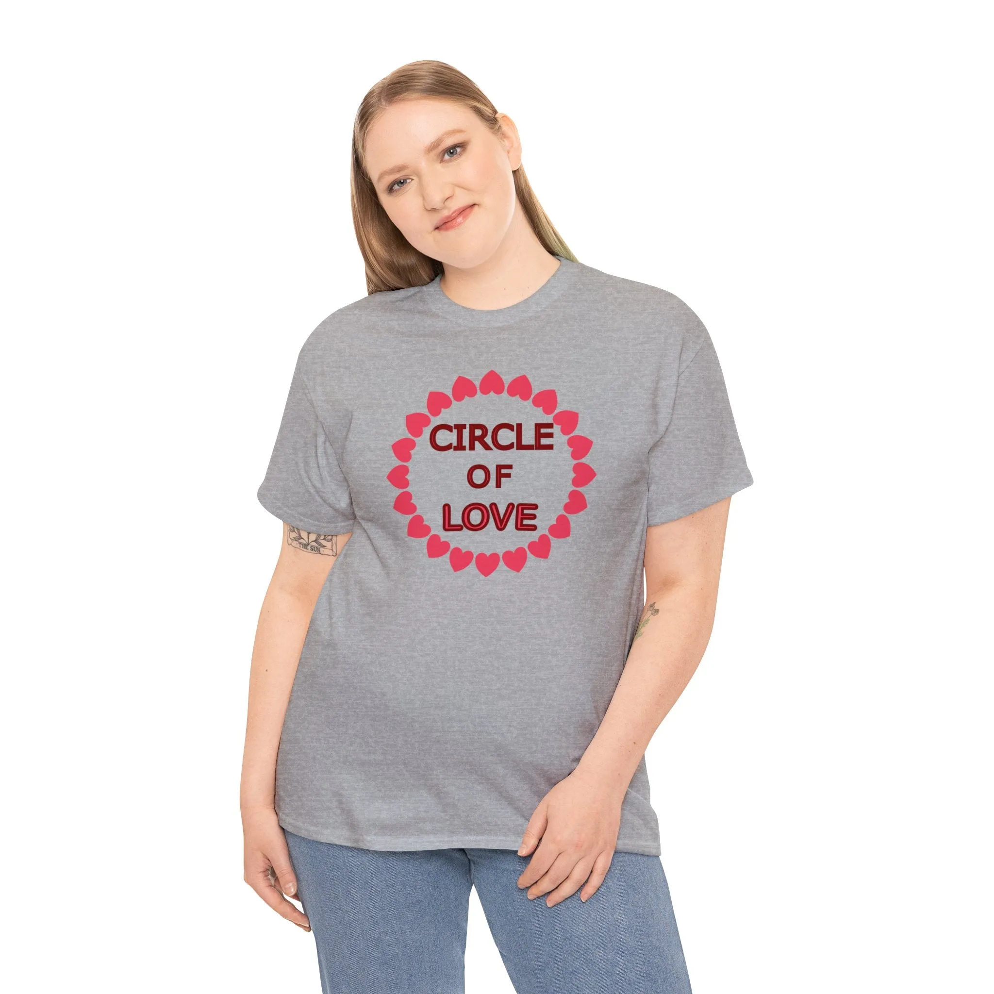 Circle of Love t-shirt, Love t-shirt, Valentine's Day Shirt, Hearts t-shirt, Unisex Heavy Cotton Tee