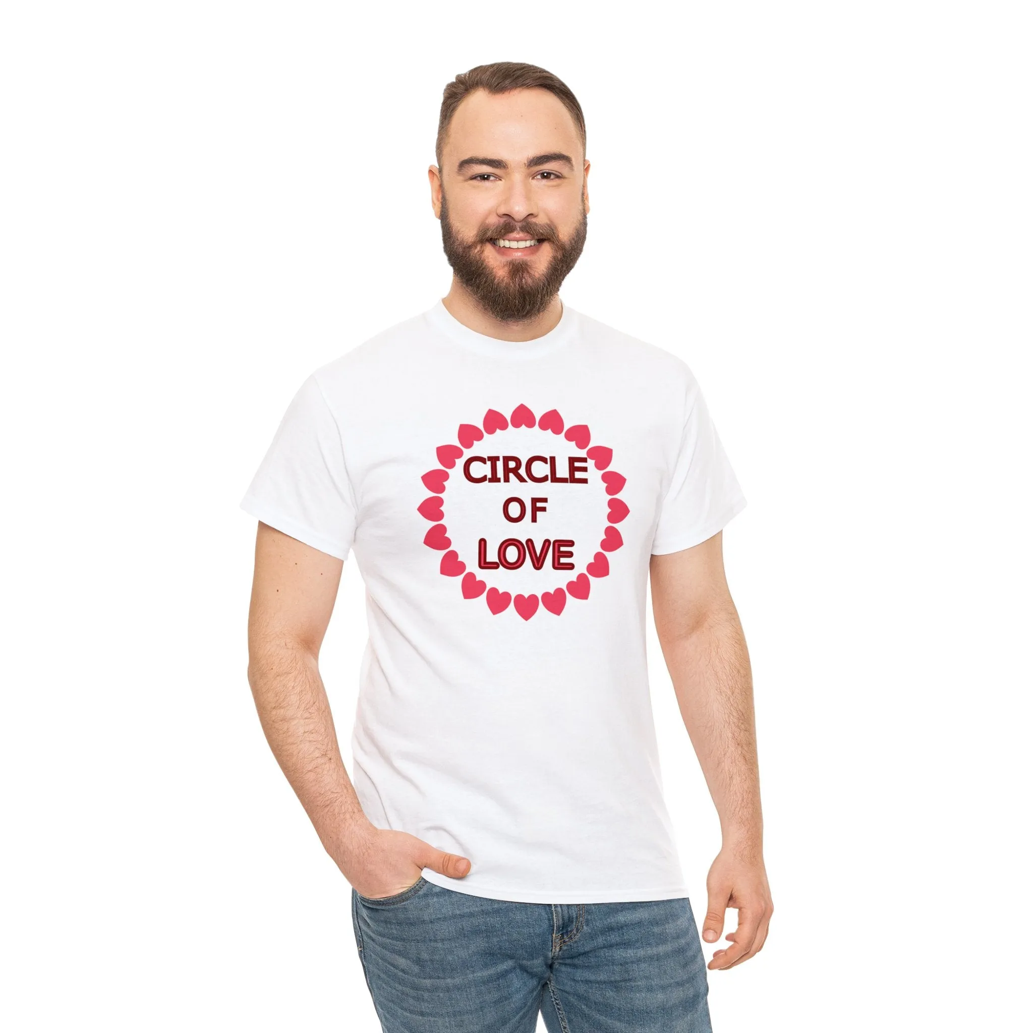 Circle of Love t-shirt, Love t-shirt, Valentine's Day Shirt, Hearts t-shirt, Unisex Heavy Cotton Tee