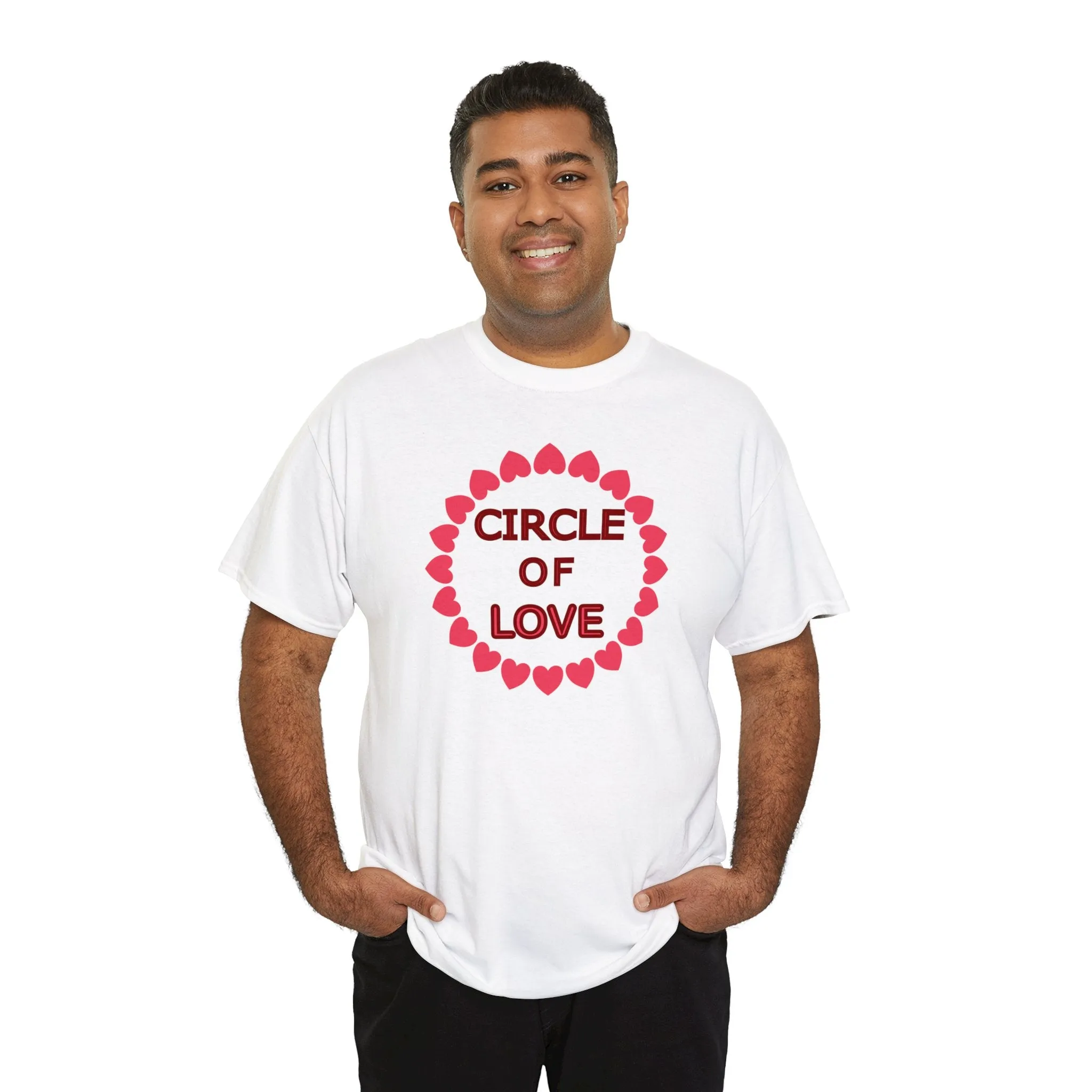 Circle of Love t-shirt, Love t-shirt, Valentine's Day Shirt, Hearts t-shirt, Unisex Heavy Cotton Tee