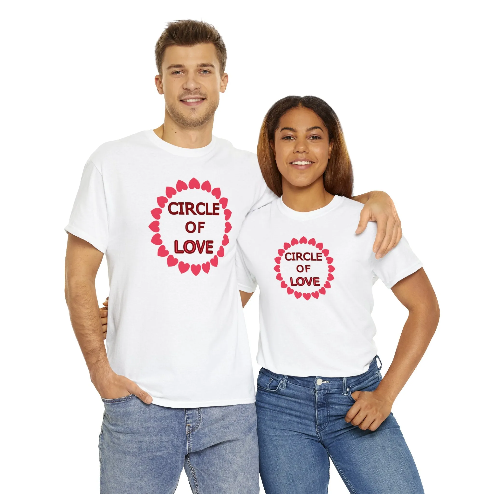 Circle of Love t-shirt, Love t-shirt, Valentine's Day Shirt, Hearts t-shirt, Unisex Heavy Cotton Tee