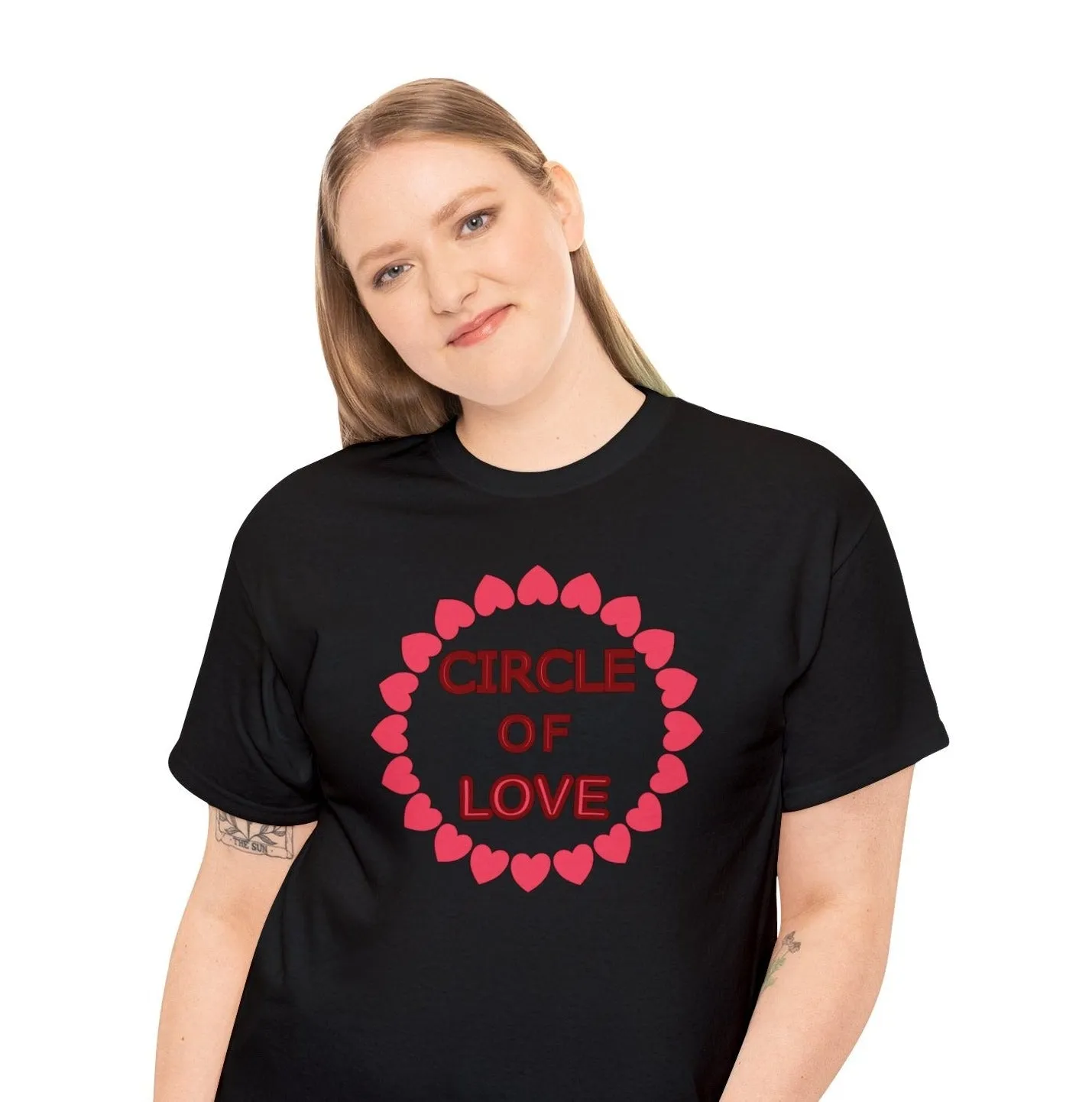 Circle of Love t-shirt, Love t-shirt, Valentine's Day Shirt, Hearts t-shirt, Unisex Heavy Cotton Tee