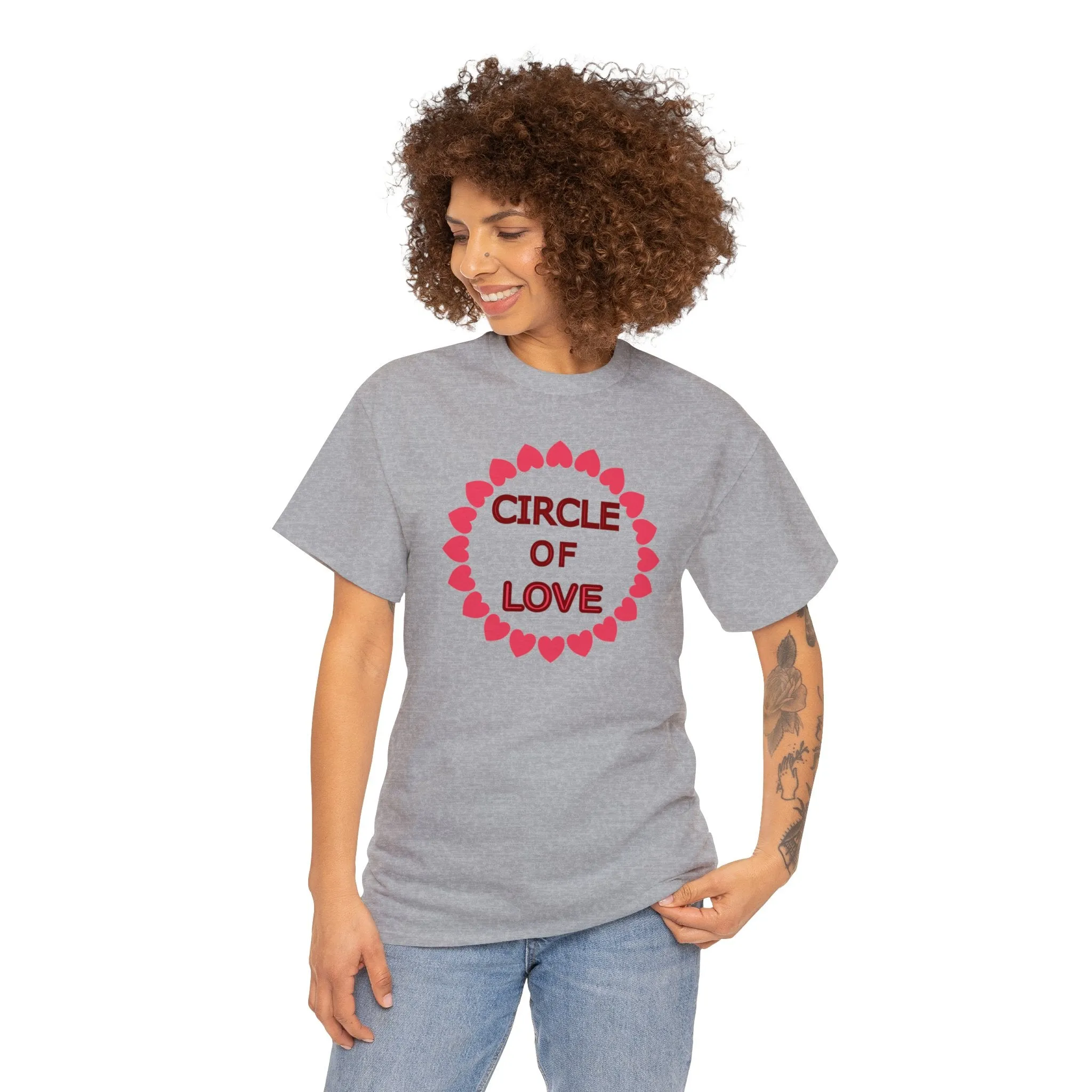 Circle of Love t-shirt, Love t-shirt, Valentine's Day Shirt, Hearts t-shirt, Unisex Heavy Cotton Tee