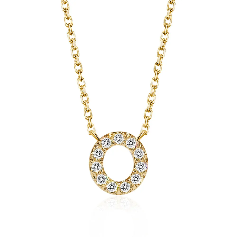 Classic Pavé Initial O Pendant Necklace