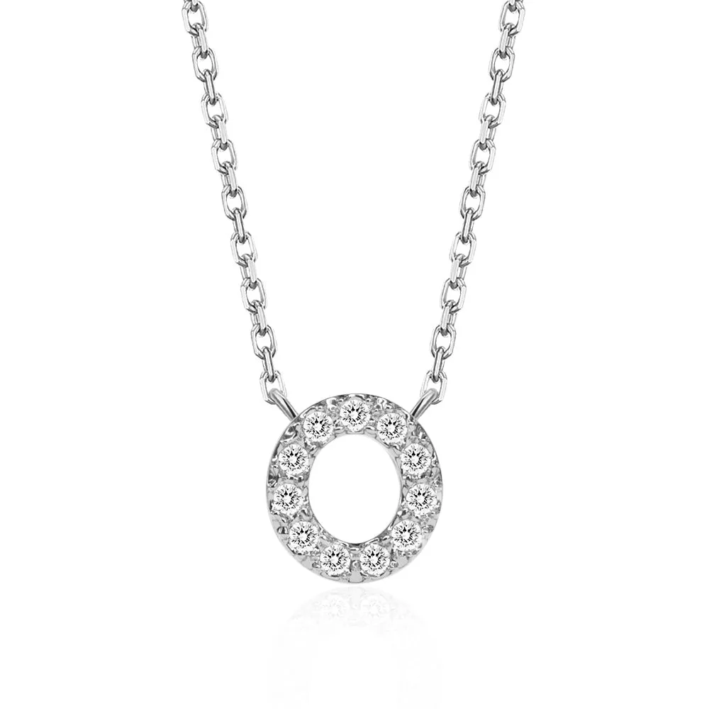 Classic Pavé Initial O Pendant Necklace