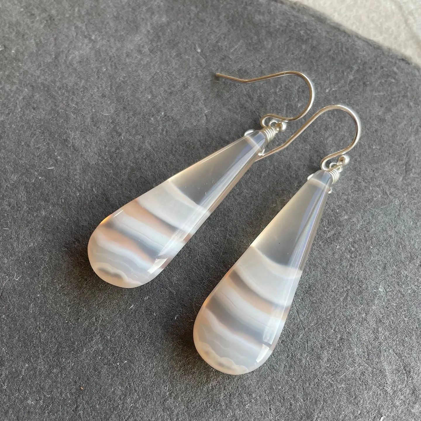 Creamsicle Agate Earrings, OOAK