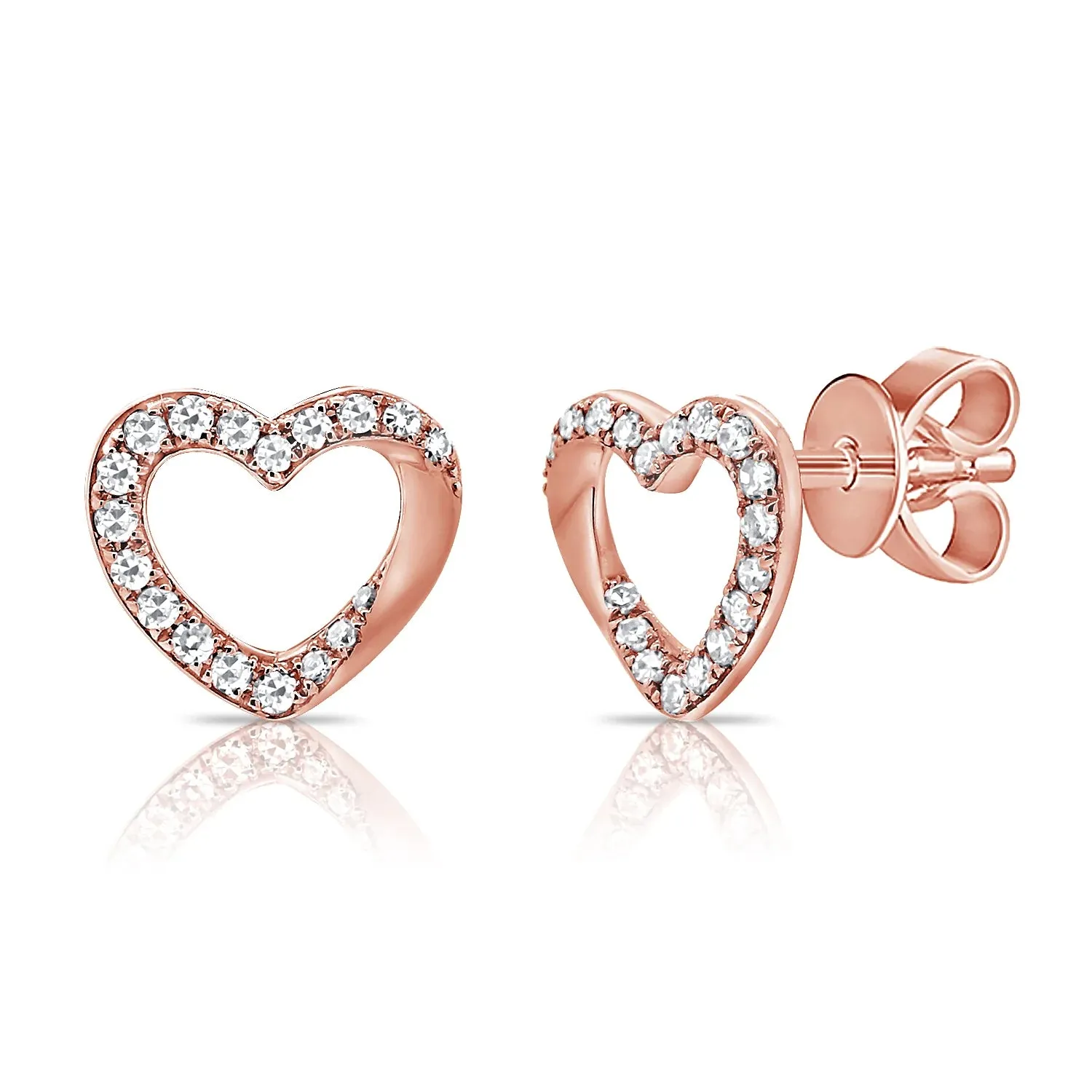 Diamond Open Heart Studs