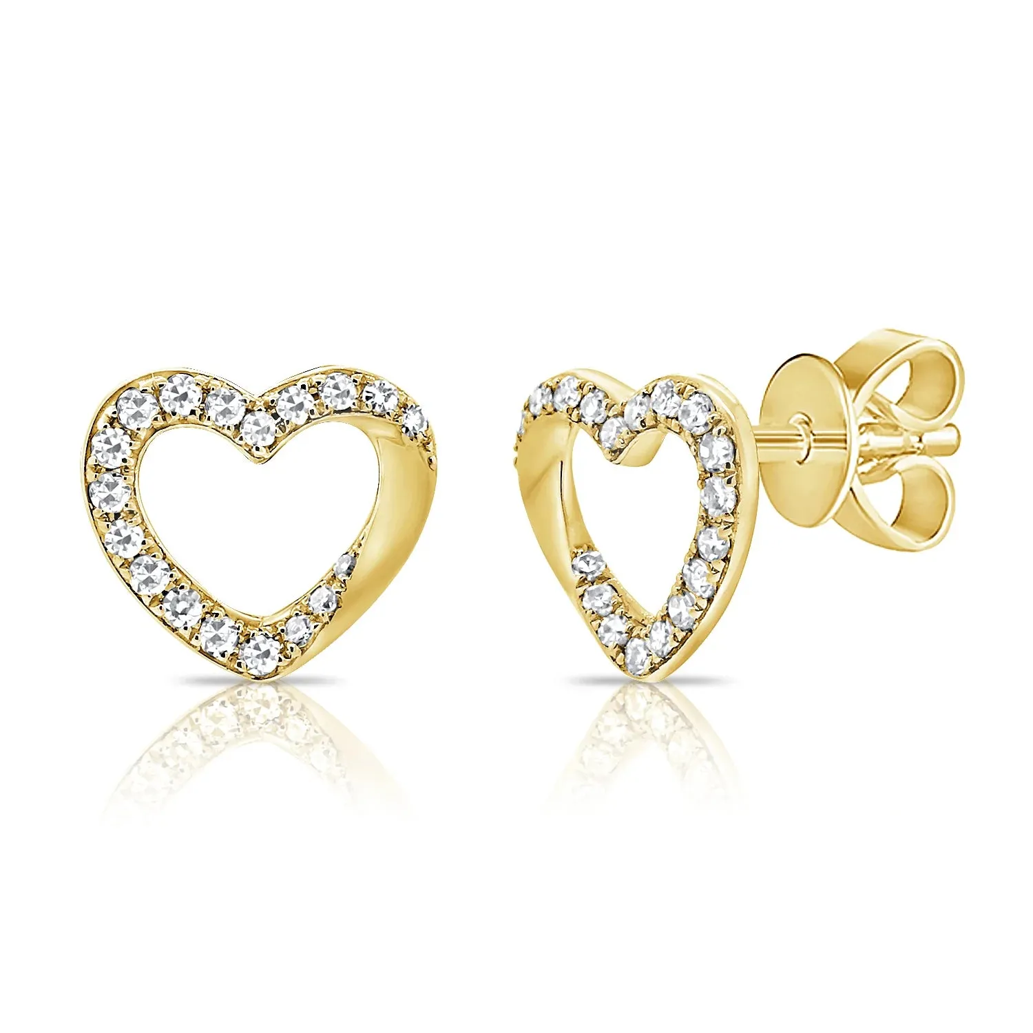 Diamond Open Heart Studs