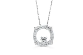 Diamond Pendant 0.46 CT TW 14K White Gold DPEN026