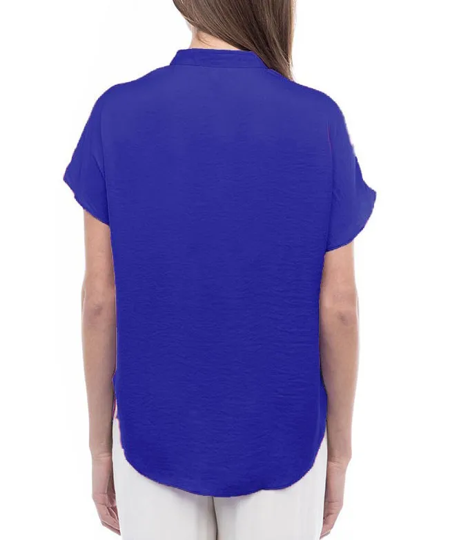 Drop Shoulder Blouse - Capri Blue