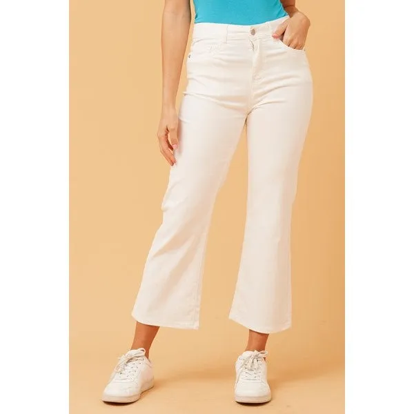 ELVIRA FLARED HEM DENIM PANTS