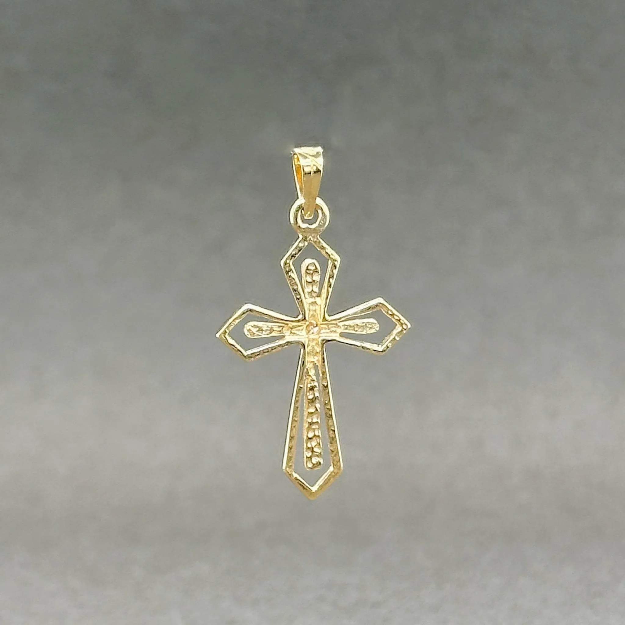 Estate 14K Y Gold 0.02ct J/I1 Diamond Cross Pendant