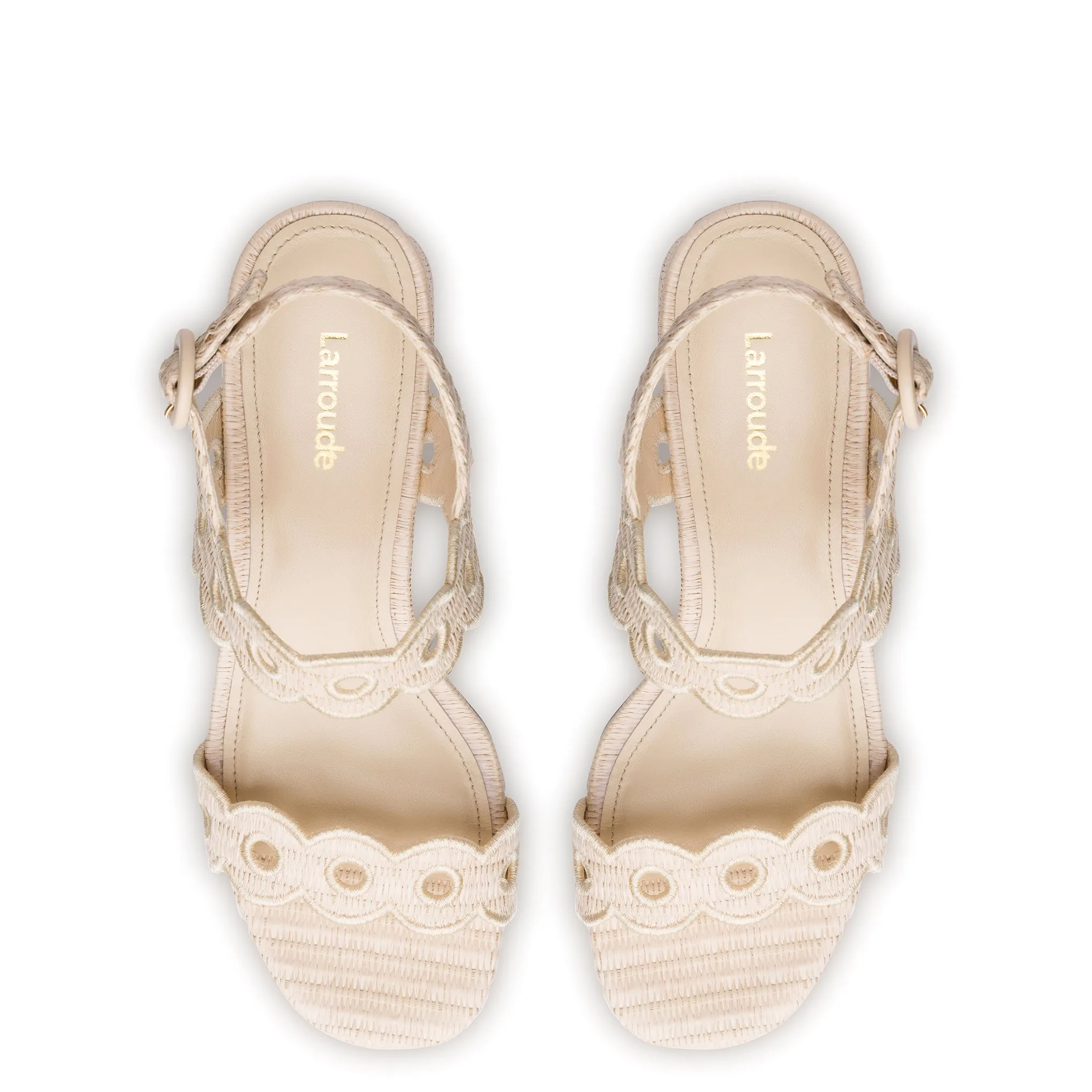 Florence Broderie Sandal In Natural Raffia