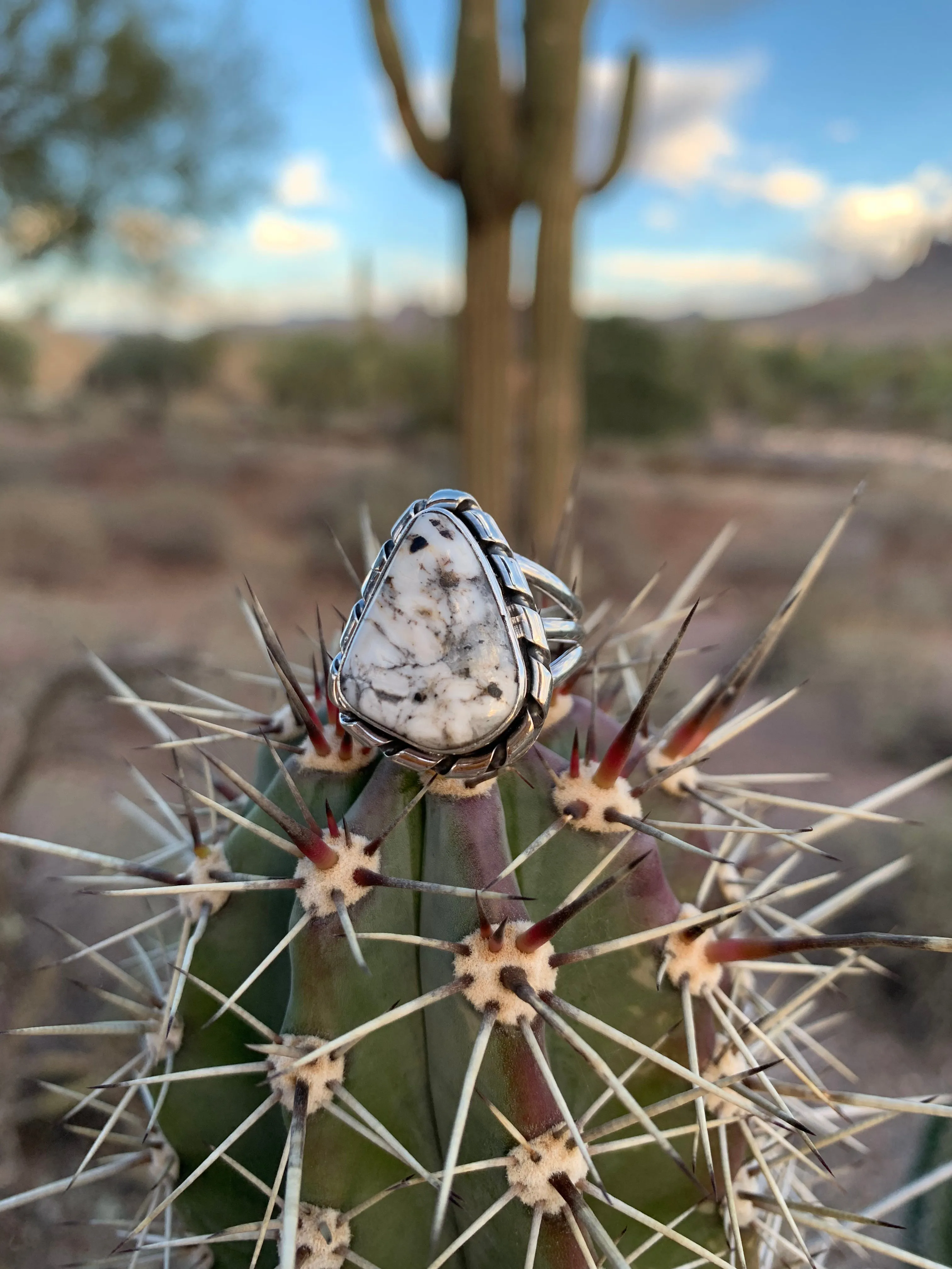 Freeform White Buffalo ring size 9